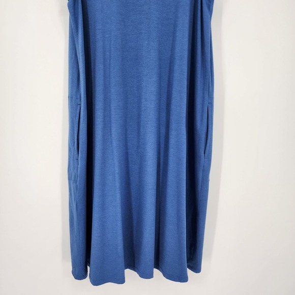 J Jill Swing Shirt Dress XS Button Down Sleeveless A Line Pima Cotton Modal Blue - Picture 10 of 12